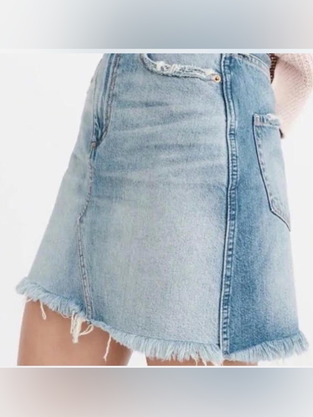 Abercrombie & Fitch Zoe denim skirt natural rise Sz 30/10 blue vintage a-line